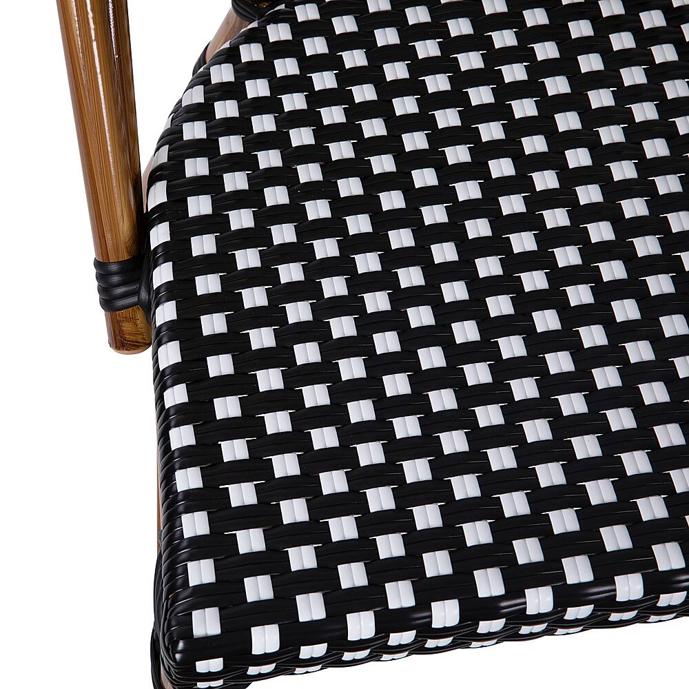Alt View 17. Alamont Home - Bordeaux All-Weather Commercial Paris Chair with Bamboo Print Aluminum Frame - Black & White/Natural Frame.