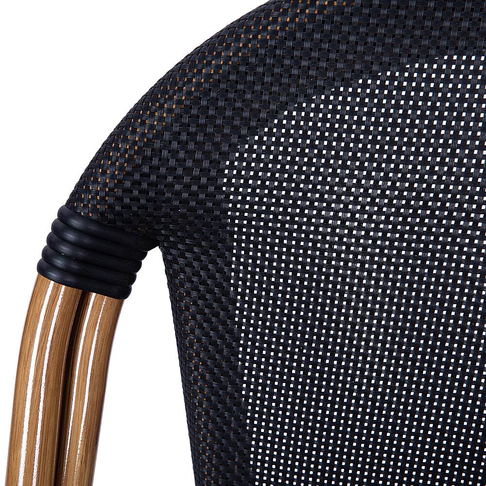 Alt View 17. Alamont Home - Marseille All-Weather Commercial Paris Chair with Natural Aluminum Frame - Black/Natural Frame.