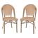 Front. Alamont Home - Lourdes 2 Pack All-Weather Commercial Paris Chairs with Bamboo Print Frame - Natural & White/Light Natural Frame.