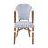 Alt View 11. Alamont Home - Lourdes All-Weather Commercial Paris Chair with Bamboo Print Aluminum Frame - White & Navy/Natural Frame.