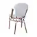 Alt View 16. Alamont Home - Lourdes All-Weather Commercial Paris Chair with Bamboo Print Aluminum Frame - White & Navy/Natural Frame.