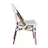 Alt View 18. Alamont Home - Lourdes All-Weather Commercial Paris Chair with Bamboo Print Aluminum Frame - White & Navy/Natural Frame.