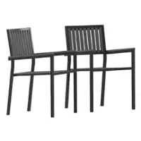 Alamont Home - Harris Indoor/Outdoor Patio Club Chair with Poly Resin Back and Seat Slats-2 Pack - Black - Front_Zoom
