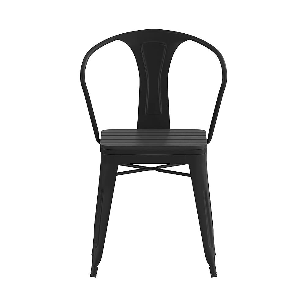 Alt View 11. Alamont Home - Helvey All-Weather Vertical Slat Back Patio Chair with Poly Resin Seat-2 Pack - Black.
