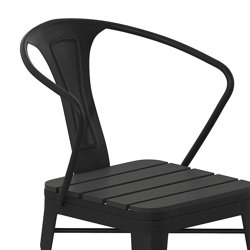 Alt View 17. Alamont Home - Helvey All-Weather Vertical Slat Back Patio Chair with Poly Resin Seat-2 Pack - Black.