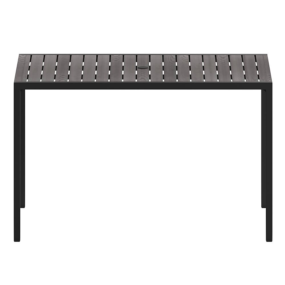 Alt View 11. Alamont Home - Lark Steel All-Weather Patio Dining Table with Faux Teak Slat Top-Seats 4 - Gray Wash Teak.