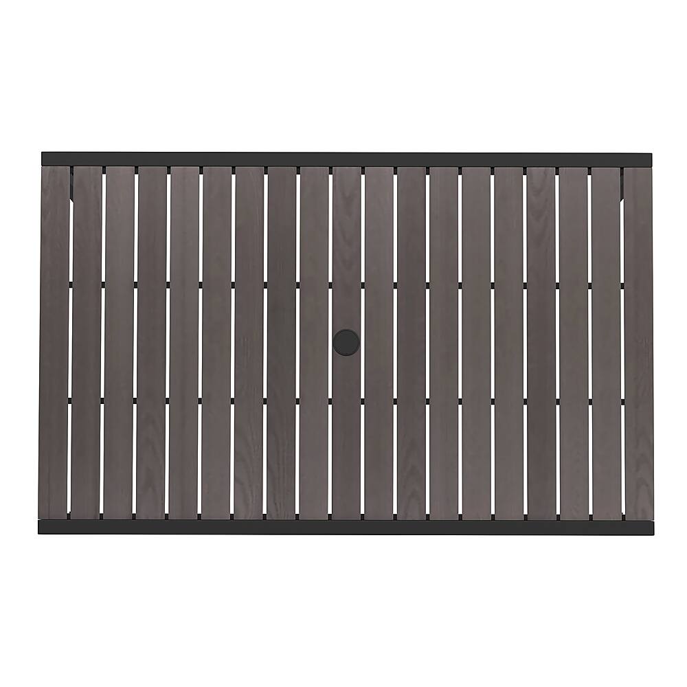 Alt View 17. Alamont Home - Lark Steel All-Weather Patio Dining Table with Faux Teak Slat Top-Seats 4 - Gray Wash Teak.