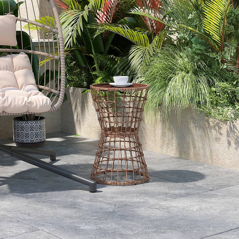 Alt View 11. Alamont Home - Devon Bohemian Patio Side Table - Natural.