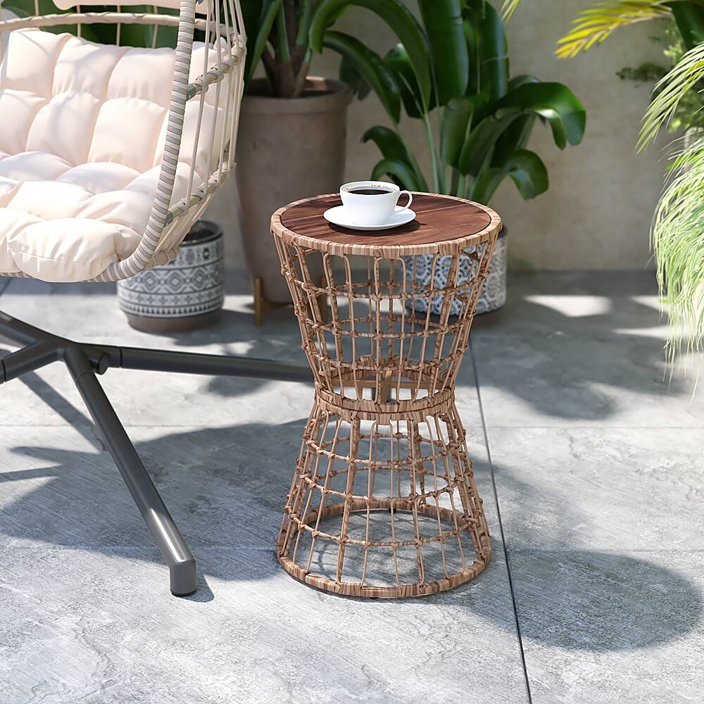 Alt View 13. Alamont Home - Devon Bohemian Patio Side Table - Natural.