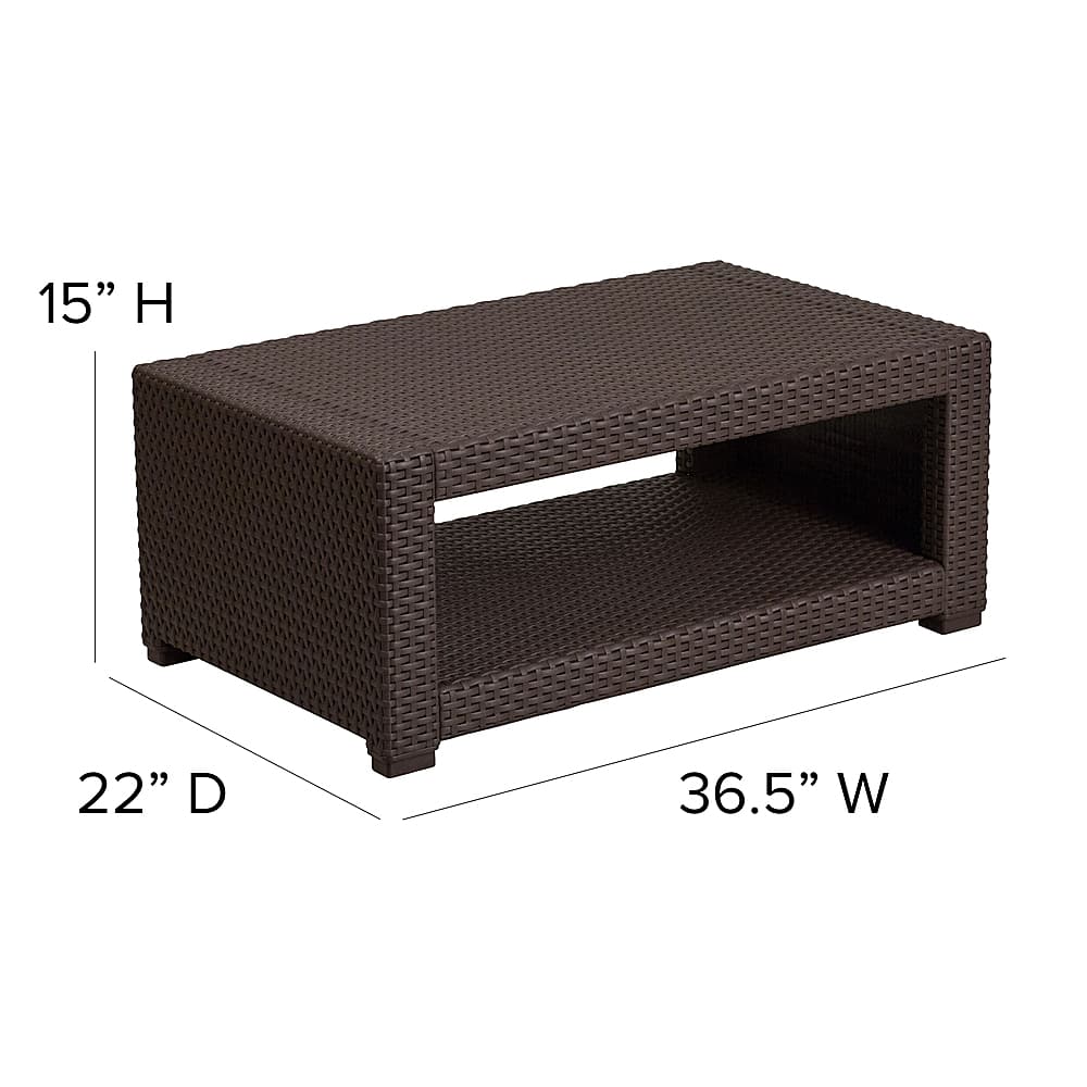Alt View 12. Alamont Home - Seneca Contemporary Patio Coffee Table - Chocolate Brown.
