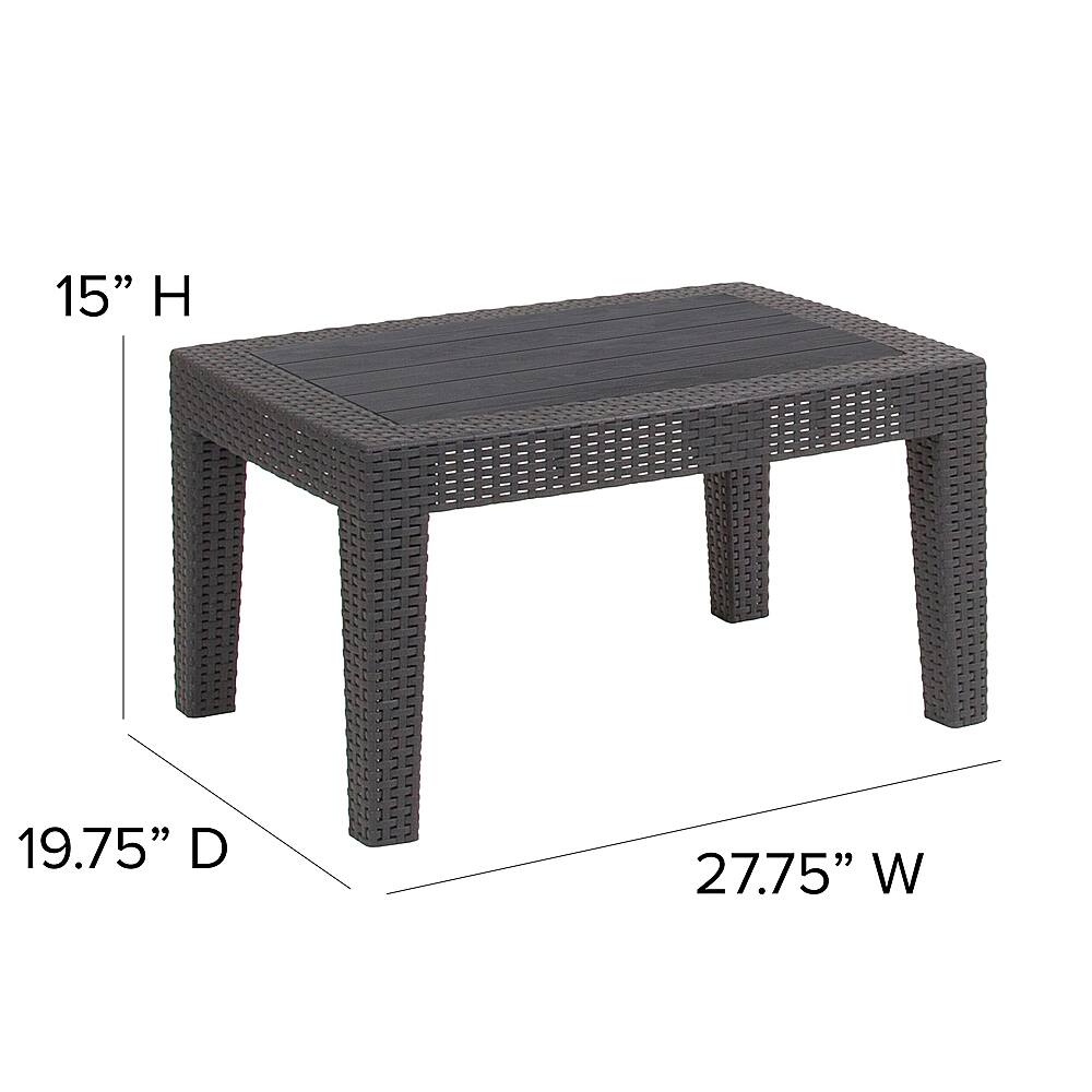 Alt View 13. Alamont Home - Seneca Contemporary Patio Coffee Table - Dark Gray.