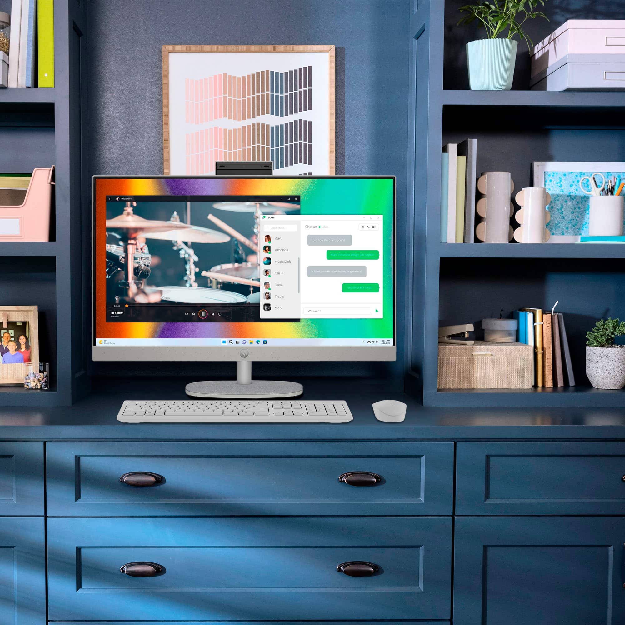 Alt View 5. HP - 27" Full HD Touch-Screen All-in-One with Adjustable Height - Intel Core i5 - 8GB Memory - 512GB SSD - Shell White.