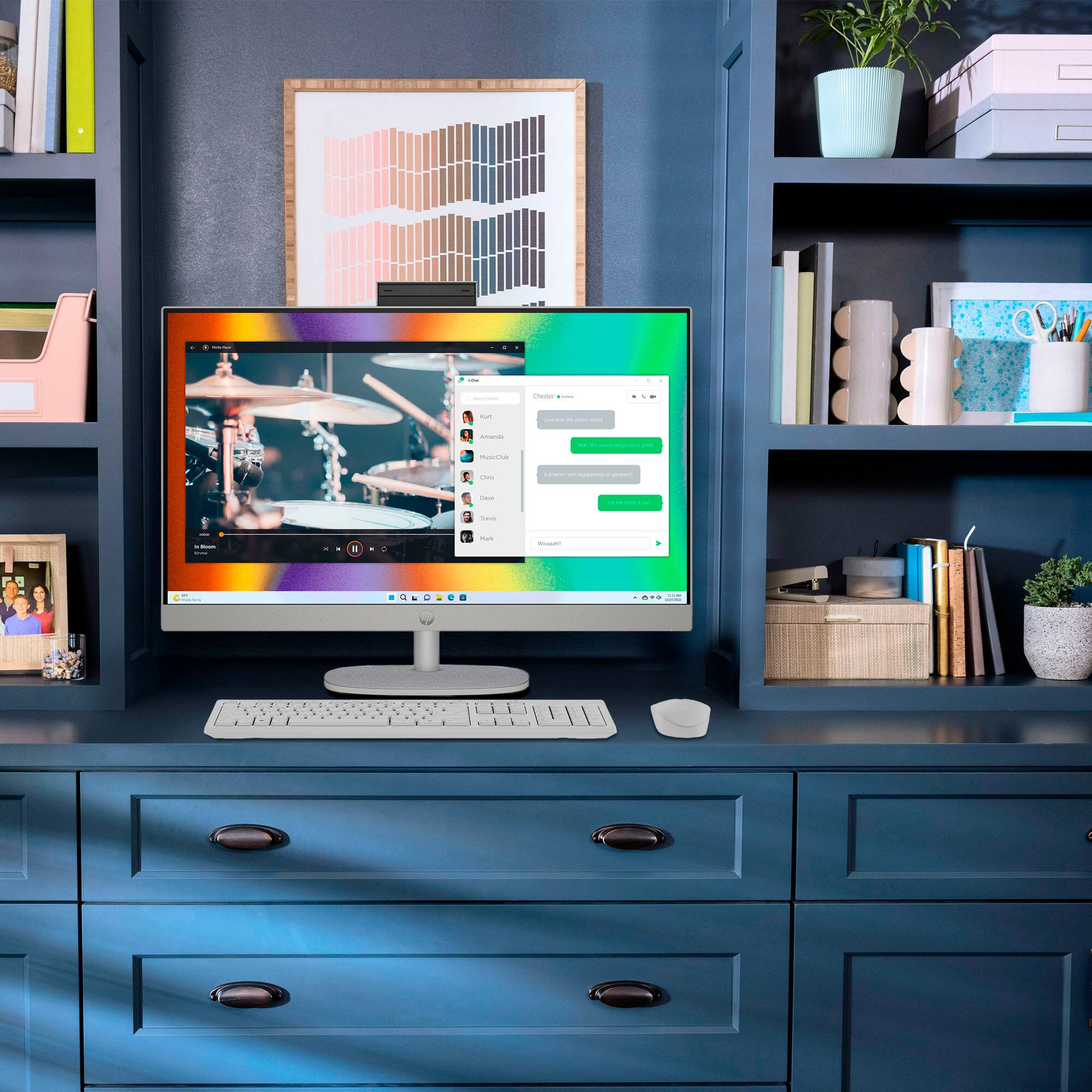 Alt View 5. HP - 27" Full HD Touch-Screen All-in-One with Adjustable Height - Intel Core i5 - 8GB Memory - 512GB SSD - Shell White.