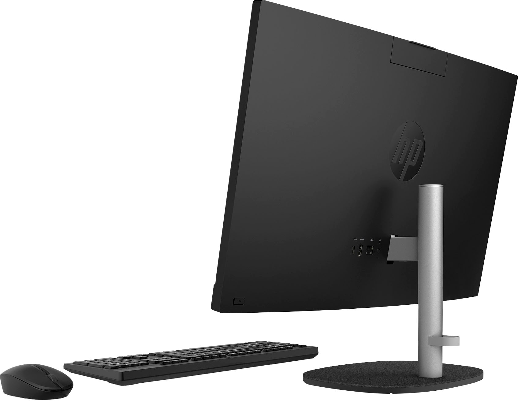 Back View: HP - 24" Touch-Screen All-in-One with Adjustable Height - AMD Ryzen 5 - 8GB Memory - 1TB SSD - Jet Black