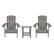 Front. Alamont Home - Charlestown Indoor/Outdoor Adirondack Style Side Table and 2 Chair Set - Gray.