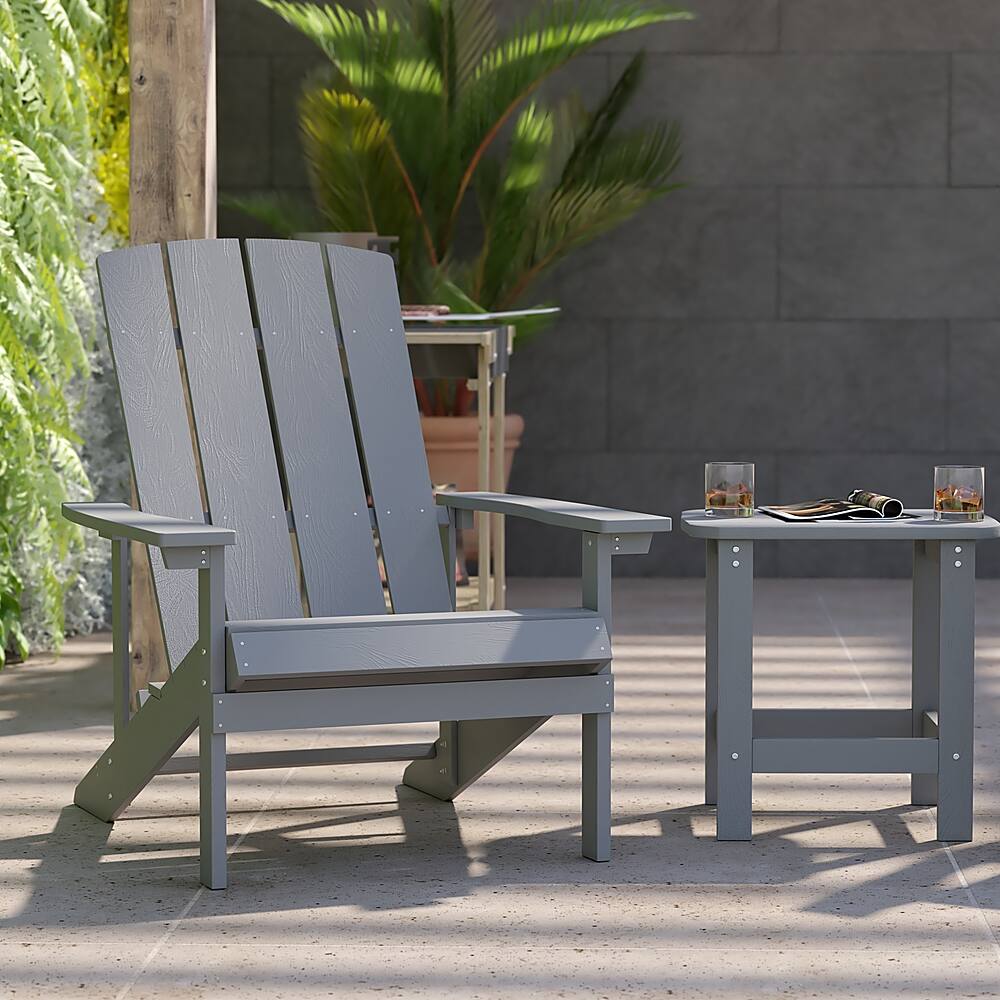 Alt View 15. Alamont Home - Charlestown Indoor/Outdoor Adirondack Style Side Table and 2 Chair Set - Gray.