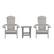 Front. Alamont Home - Charlestown Set of 2 Indoor/Outdoor Folding Adirondack Chairs with Side Table - Gray.