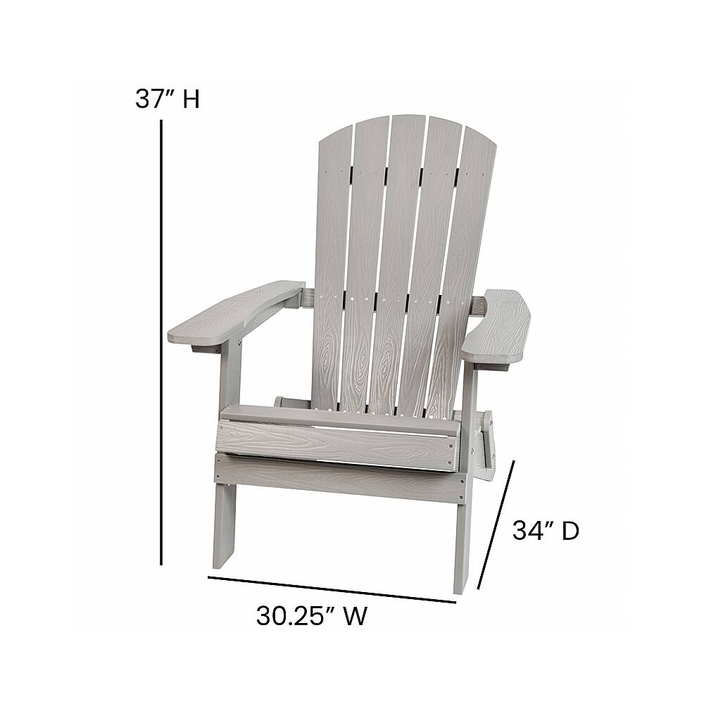 Alt View 12. Alamont Home - Charlestown Set of 2 Indoor/Outdoor Folding Adirondack Chairs with Side Table - Gray.