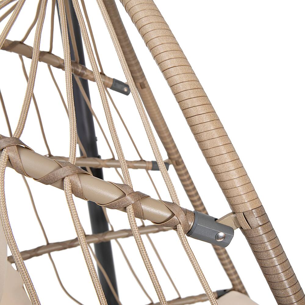 Alt View 21. Alamont Home - Cleo Foldable Hanging Egg Chair with Included C-Stand and Cushions - Natural.