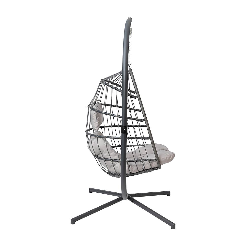 Alt View 19. Alamont Home - Cleo Foldable Hanging Egg Chair with Included C-Stand and Cushions - Gray.