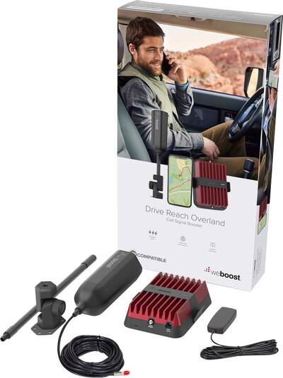 weBoost Drive Reach Overland Cell Phone Signal Booster Kit for