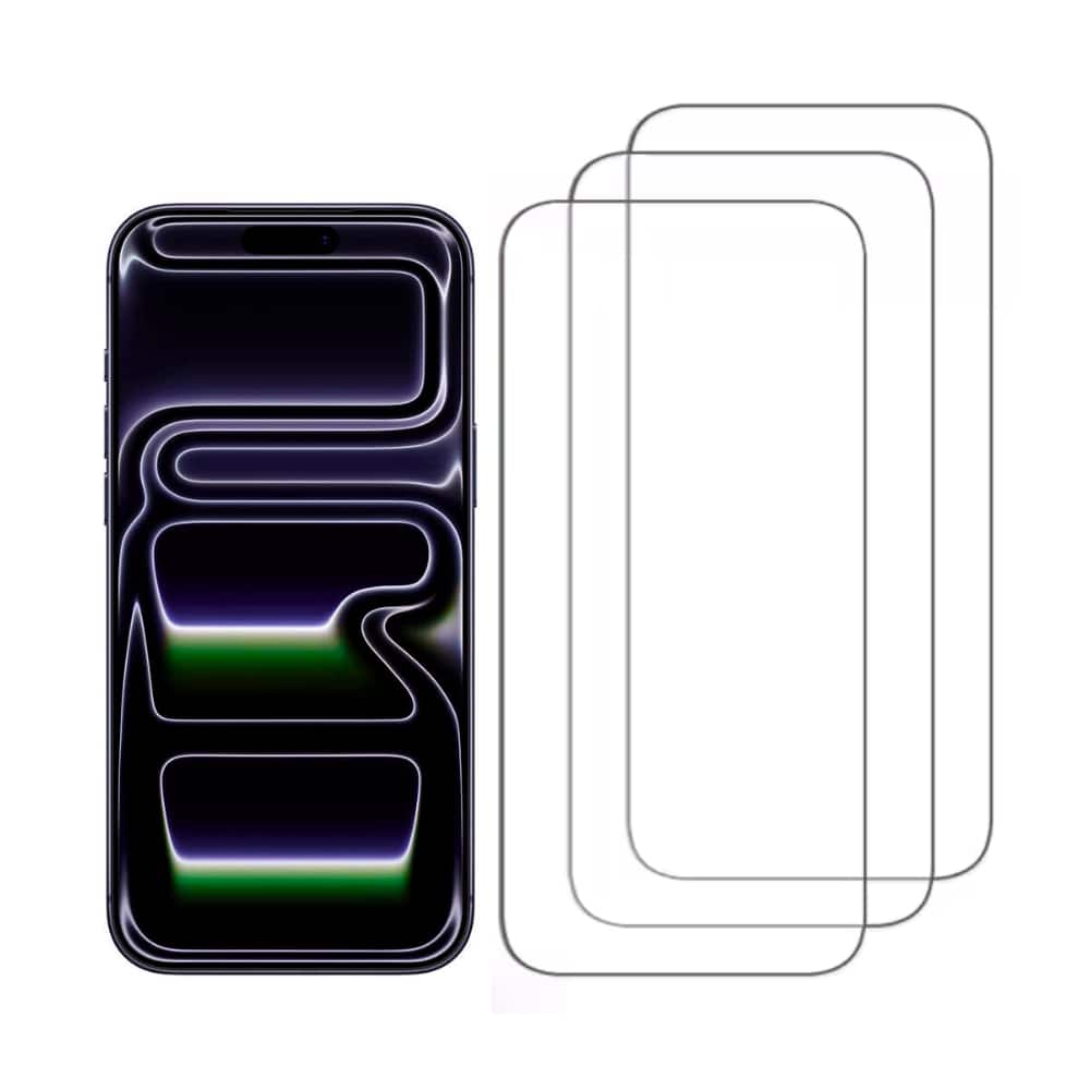 [3-Pack] Qixxronics iPhone 17 Pro Case-Friendly HD Glass Film Protector for iPhone 17 Pro / 17 - Clear