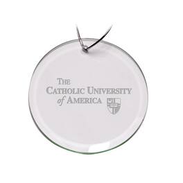 Jardine - Catholic University Cardinals 3'' Glass Round Ornament - Multicolor