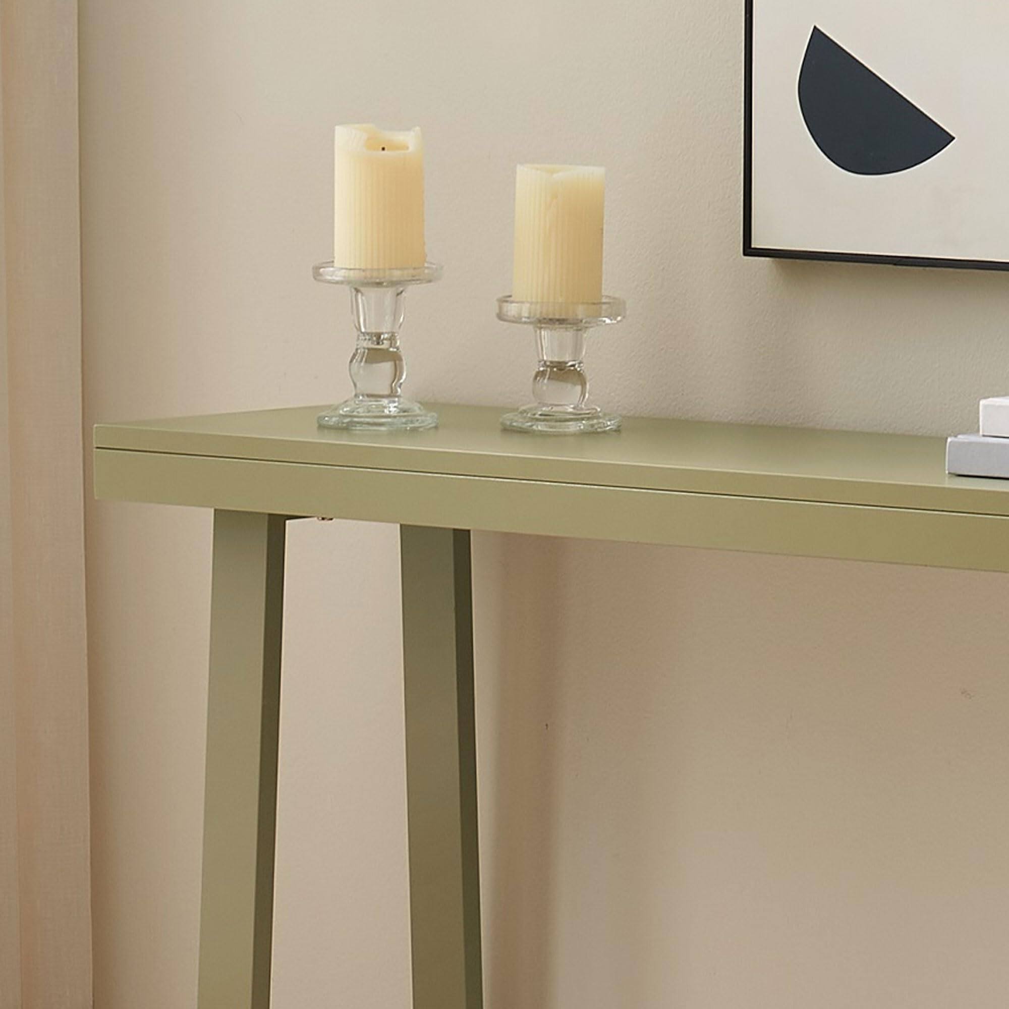 Left. Kings Brand Furniture - Kings Brand Furniture Claude Narrow Console Table - Natural.