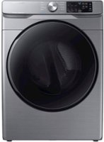 Samsung - Open Box 7.5 Cu. Ft. Stackable Electric Dryer with Steam and Sensor Dry - Platinum - Front_Zoom