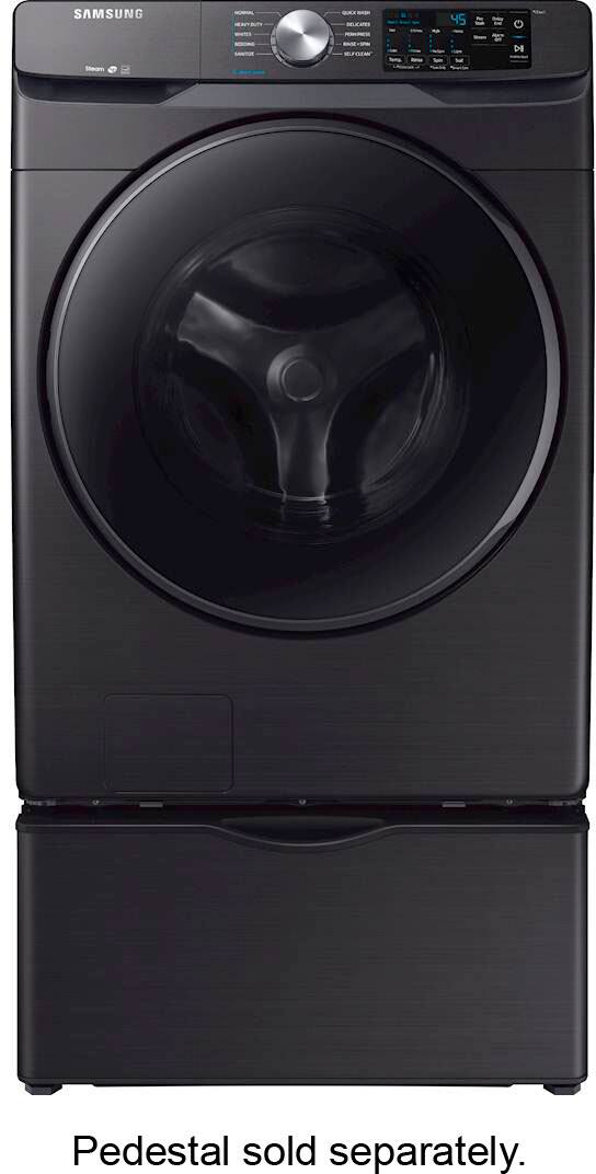 Alt View 12. Samsung - Open Box 4.5 Cu. Ft. 10-Cycle High-Efficiency Front-Loading Washer with Steam - Black Stainless Steel.