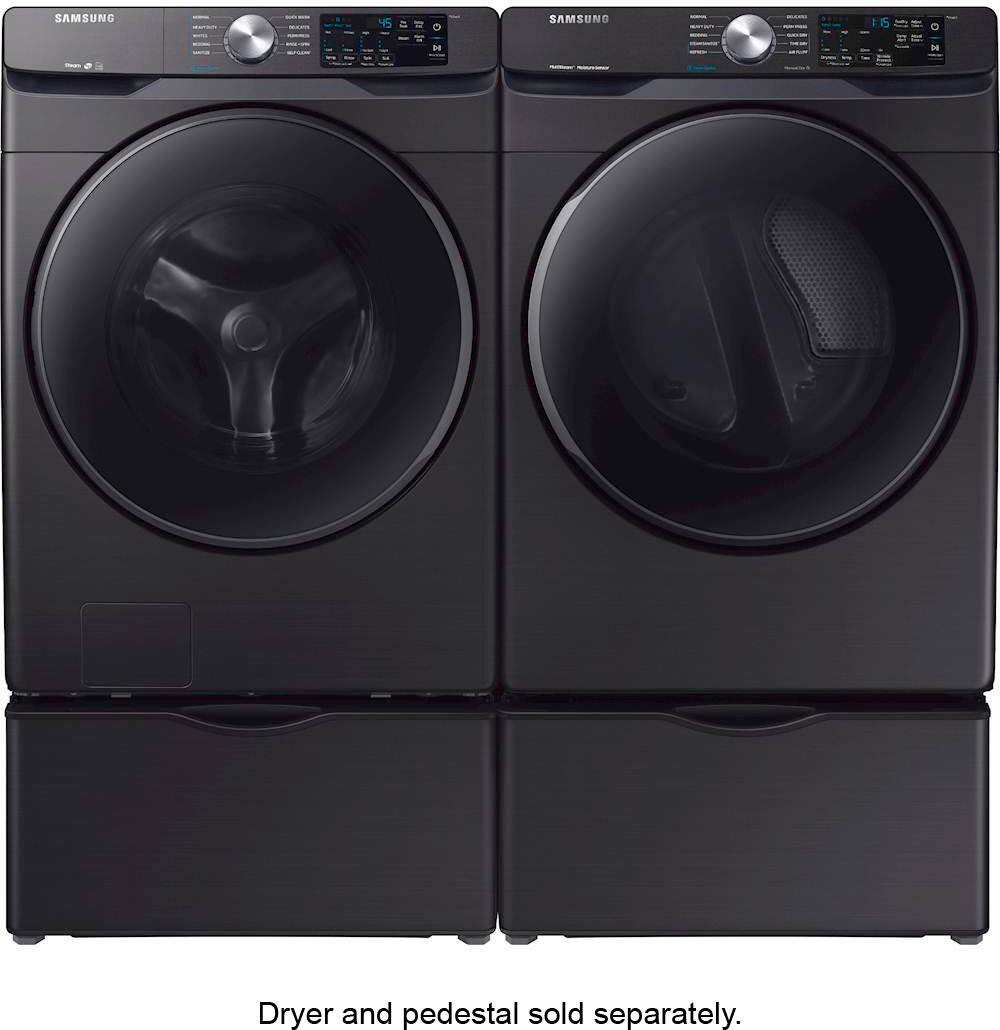Alt View 6. Samsung - Open Box 4.5 Cu. Ft. 10-Cycle High-Efficiency Front-Loading Washer with Steam - Black Stainless Steel.