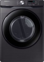 Samsung - Open Box 7.5 Cu. Ft. Stackable Electric Dryer with Sensor Dry - Black Stainless Steel - Front_Zoom