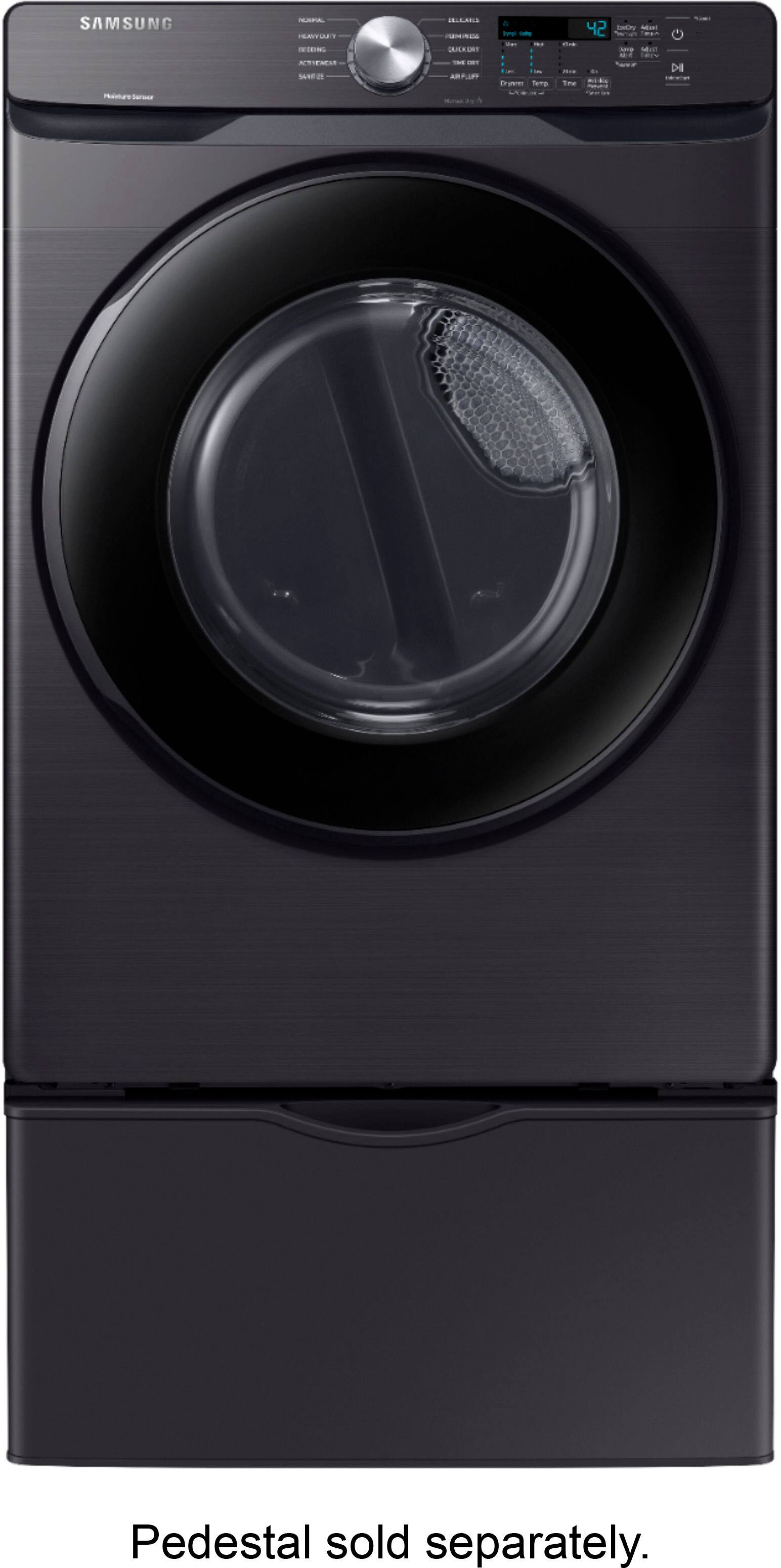 Alt View 12. Samsung - Open Box 7.5 Cu. Ft. Stackable Electric Dryer with Sensor Dry - Black Stainless Steel.