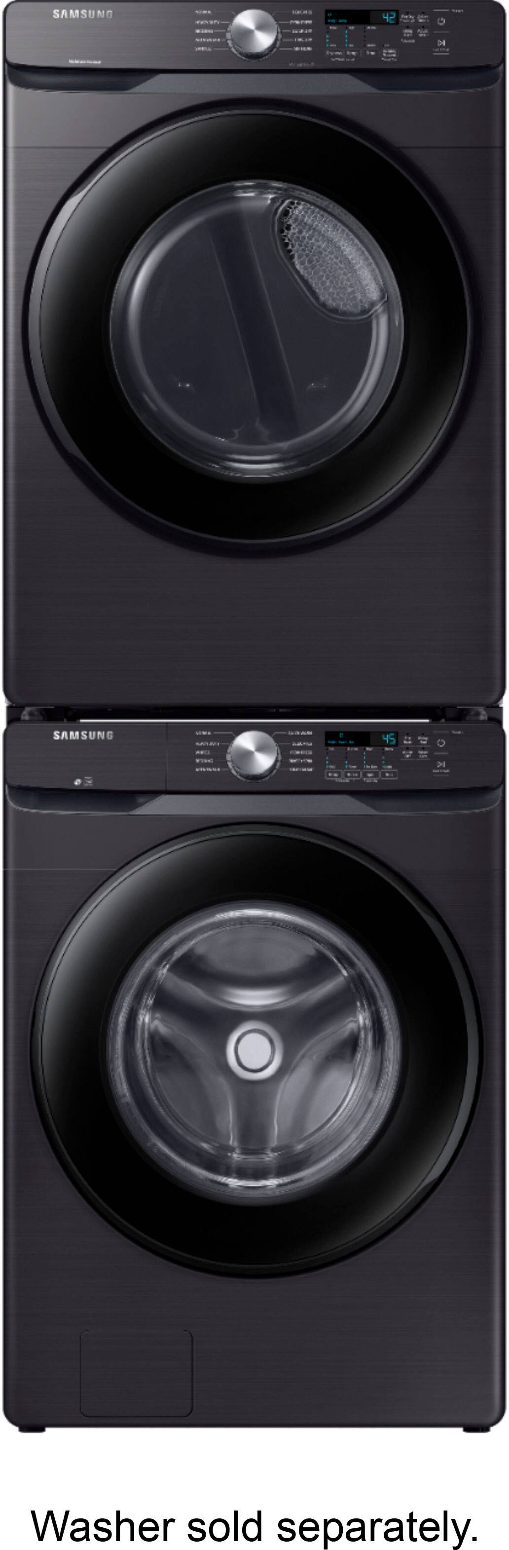 Alt View 13. Samsung - Open Box 7.5 Cu. Ft. Stackable Electric Dryer with Sensor Dry - Black Stainless Steel.