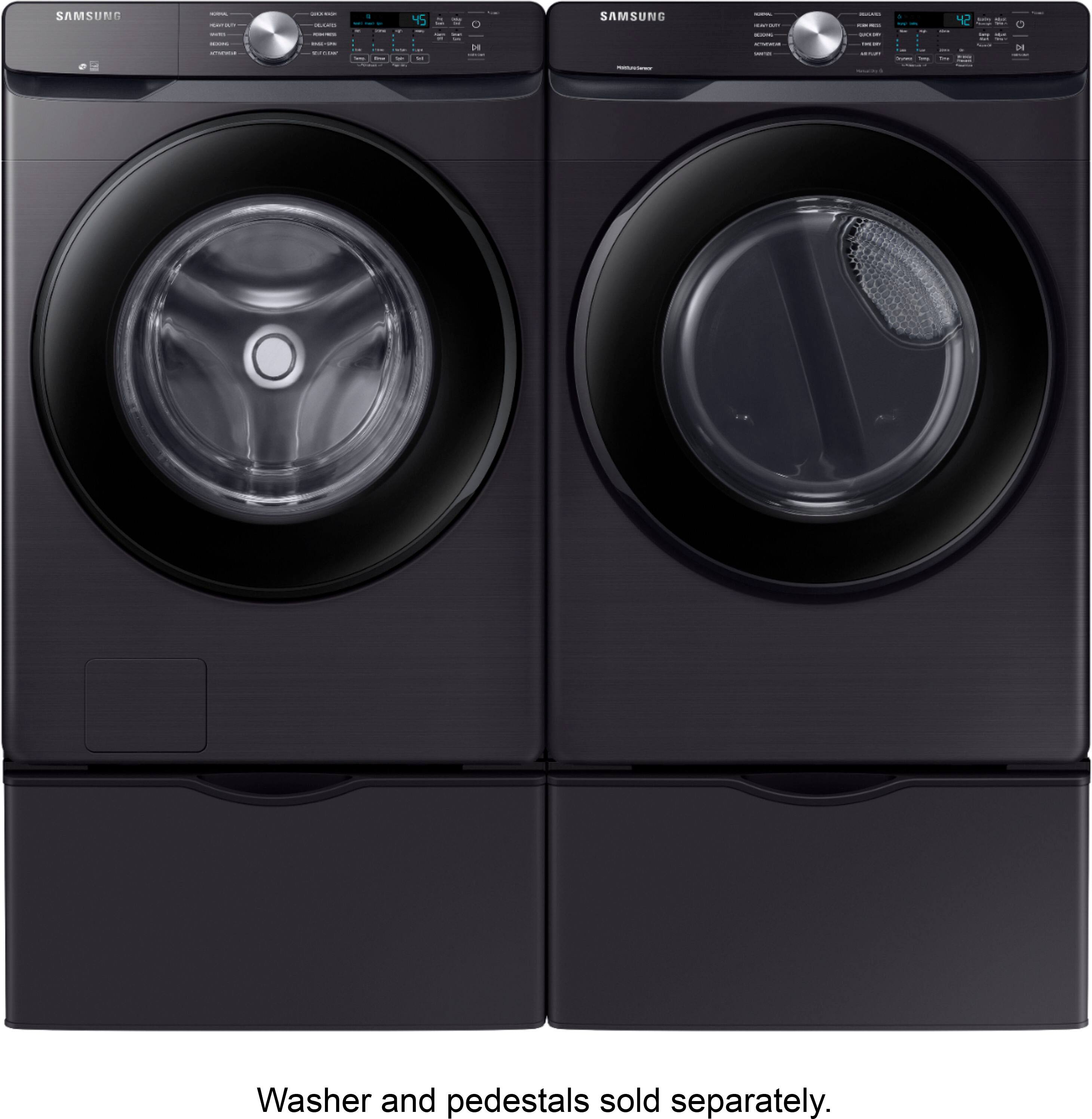 Alt View 14. Samsung - Open Box 7.5 Cu. Ft. Stackable Electric Dryer with Sensor Dry - Black Stainless Steel.