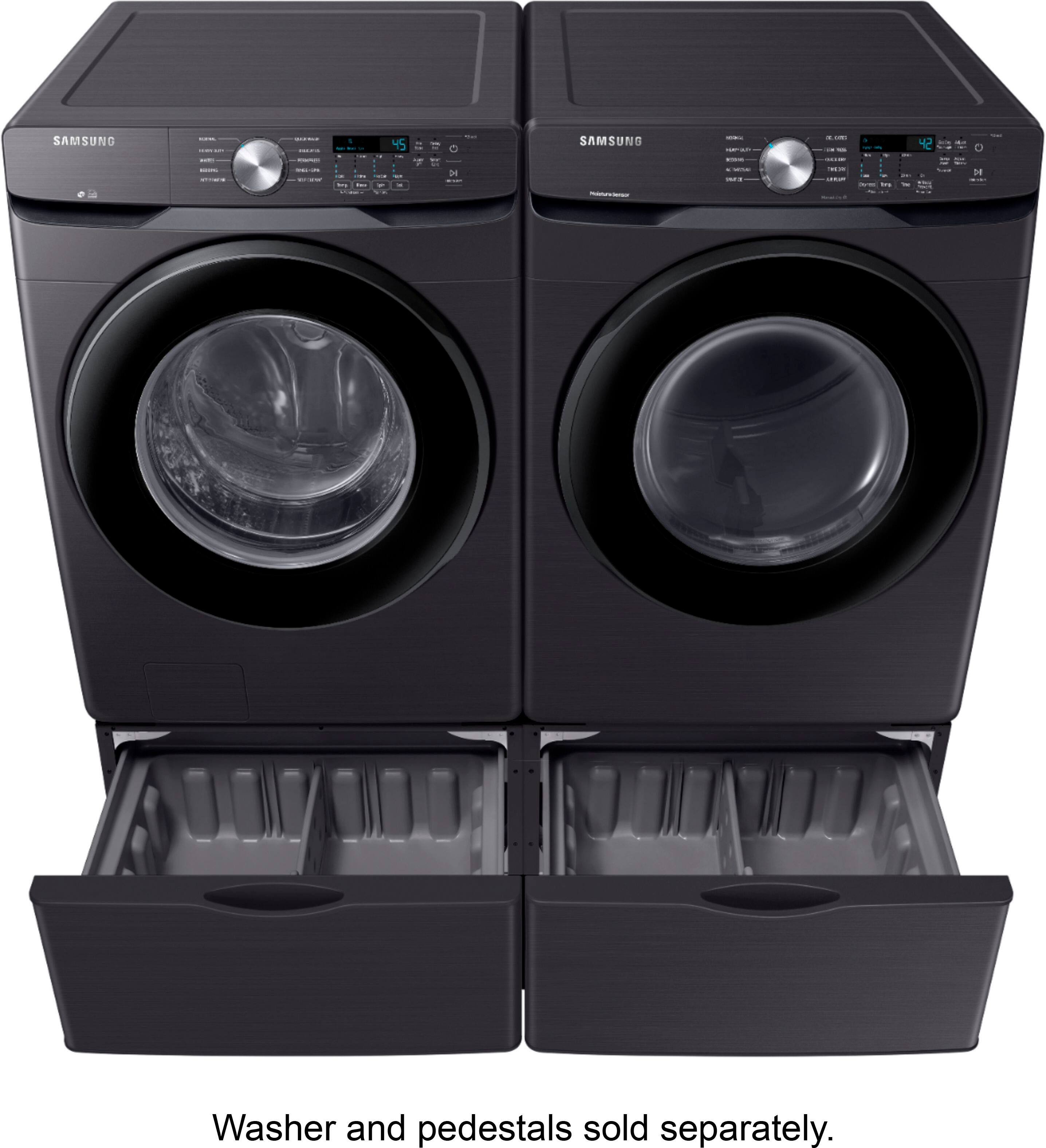 Alt View 15. Samsung - Open Box 7.5 Cu. Ft. Stackable Electric Dryer with Sensor Dry - Black Stainless Steel.