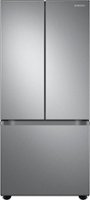 Samsung - Open Box 22 cu. ft. Smart 3-Door French Door Refrigerator - Stainless Steel - Front_Zoom