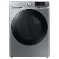 Samsung - Open Box 7.5 cu. ft. Smart Electric Dryer with Steam Sanitize+ - Platinum - Front_Zoom