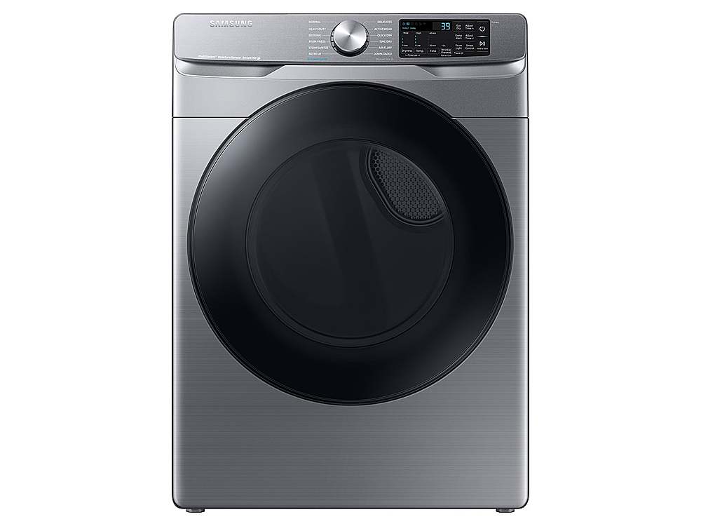 Alt View 11. Samsung - Open Box 7.5 cu. ft. Smart Electric Dryer with Steam Sanitize+ - Platinum.