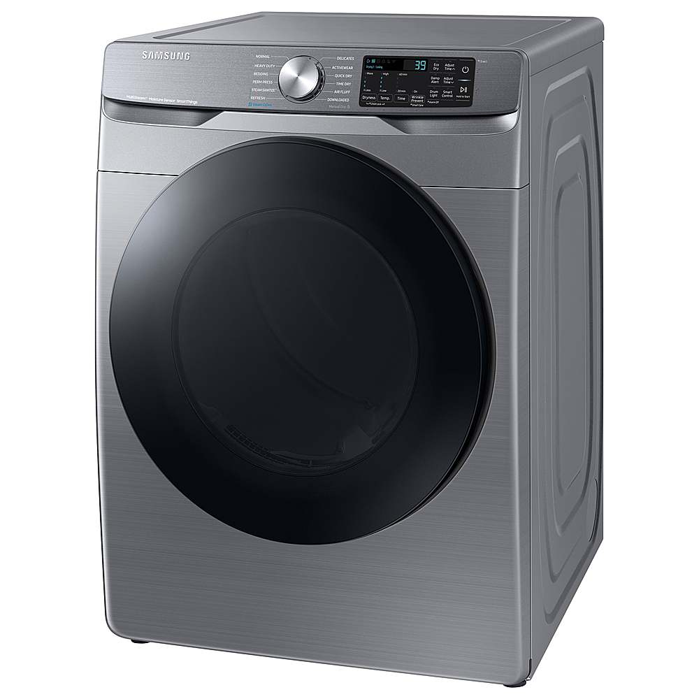 Alt View 19. Samsung - Open Box 7.5 cu. ft. Smart Electric Dryer with Steam Sanitize+ - Platinum.