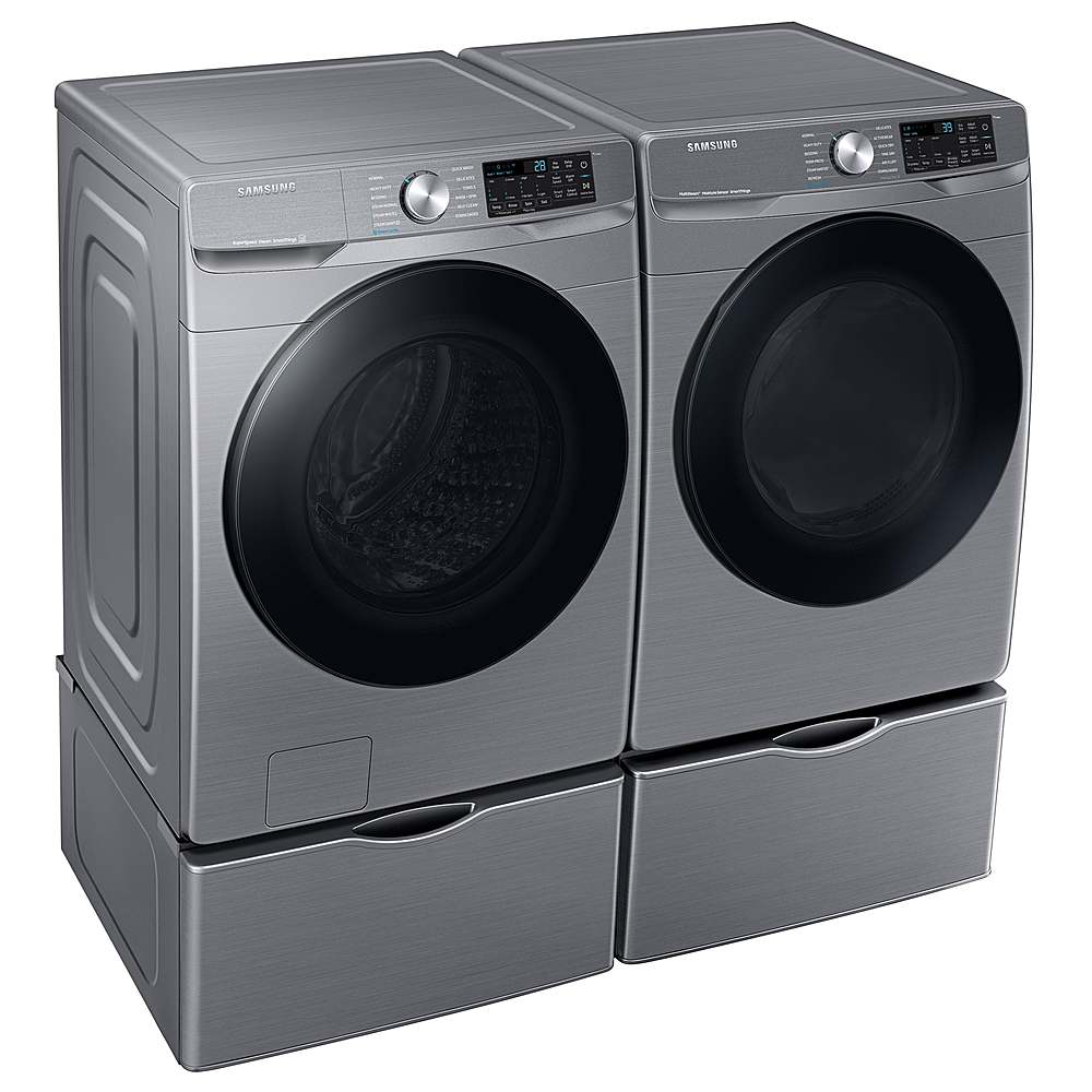 Alt View 23. Samsung - Open Box 7.5 cu. ft. Smart Electric Dryer with Steam Sanitize+ - Platinum.