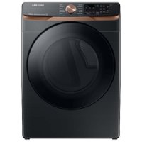 Samsung - Open Box 7.5 cu. ft. Smart Electric Dryer with Steam Sanitize+ and Sensor Dry - Brushed Black - Front_Zoom