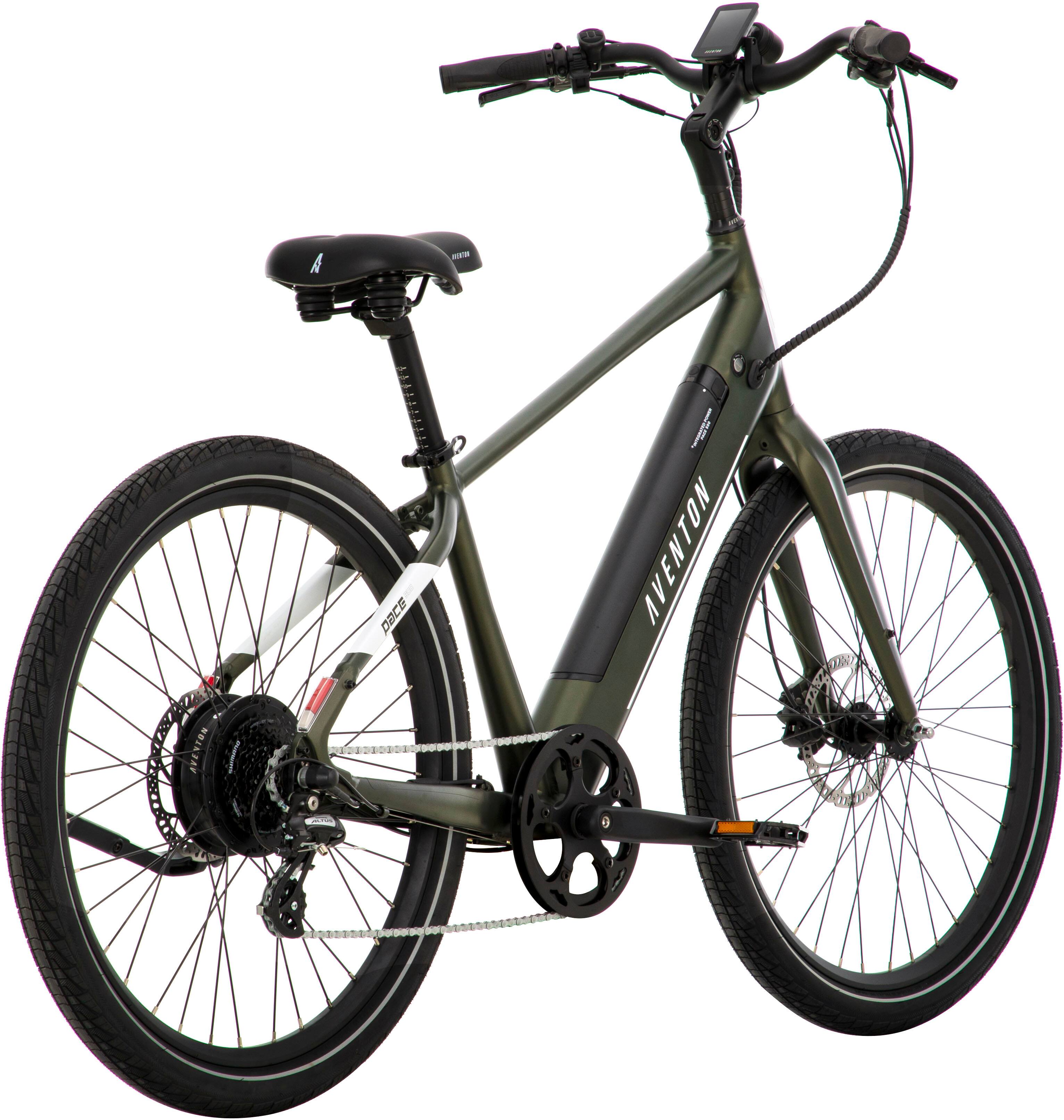 Left View: Aventon - Pace 500.3 Step-Over Ebike w/ up to 60 mile Max Operating Range and 28 MPH Max Speed - Regular - Camoflauge