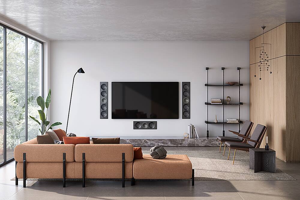 Alt View 14. KEF - Ci5160REFM-THX In Wall Speaker (Each) - Black with gray driver.