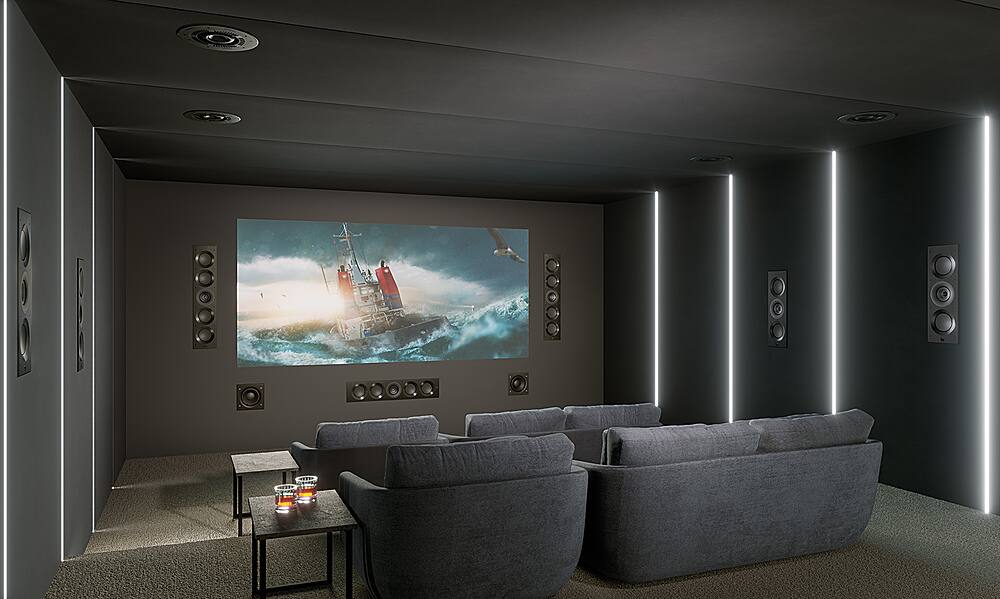 Alt View 15. KEF - Ci5160REFM-THX In Wall Speaker (Each) - Black with gray driver.