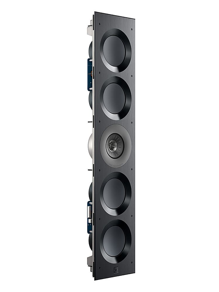 Left. KEF - Ci5160REFM-THX In Wall Speaker (Each) - Black with gray driver.