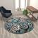 Alt View 13. Alamont Home - Masie Collection Modern Spiral Patterned 6' x 6' Round Olefin Indoor Area Rug - Turquoise.