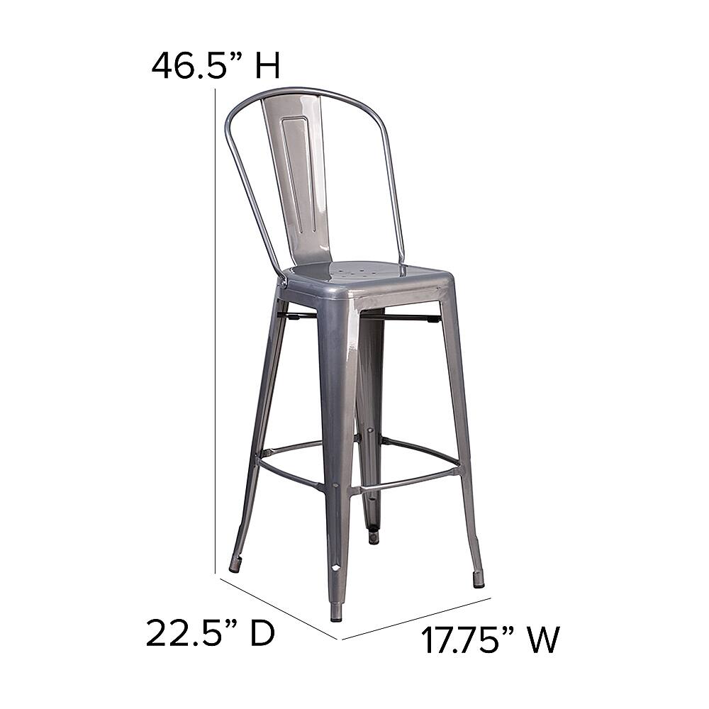 Alt View 13. Alamont Home - Lincoln Contemporary Resin Bar Height Stool - Clear Coated/Black.