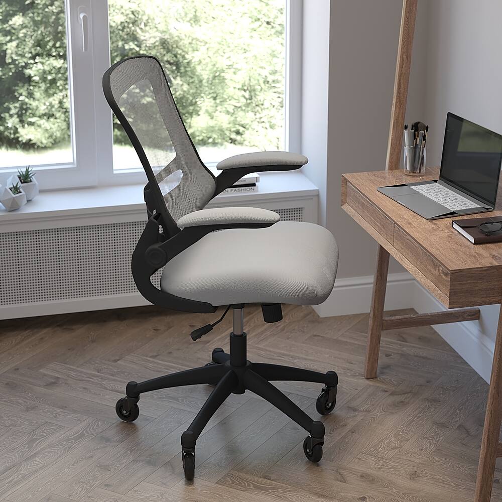 Alt View 13. Alamont Home - Kelista Ergonomic Swivel Task Chair with Roller Wheels & Flip Up Arms - Gray Mesh - Dark Gray Mesh.
