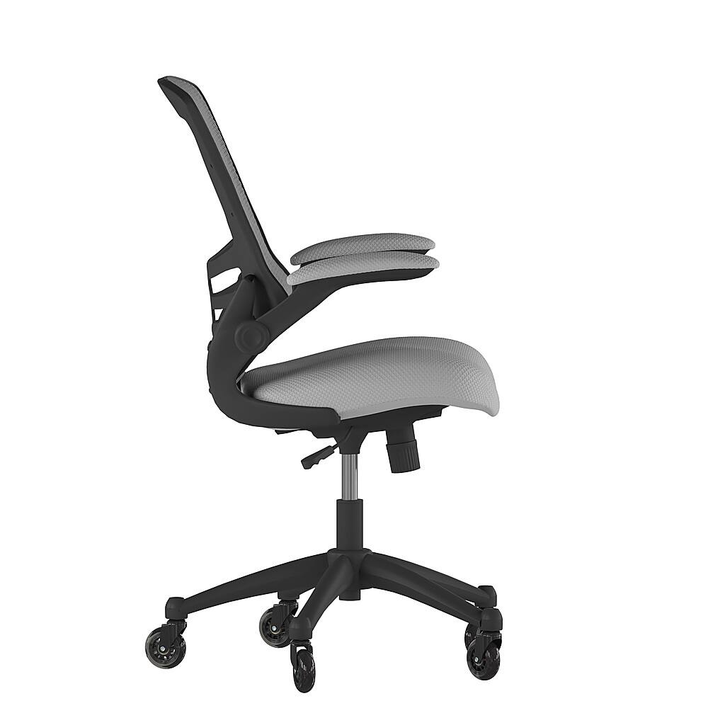 Alt View 15. Alamont Home - Kelista Ergonomic Swivel Task Chair with Roller Wheels & Flip Up Arms - Gray Mesh - Dark Gray Mesh.